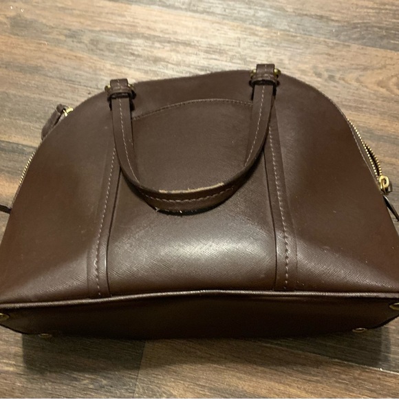 Coach Dome Brown Peyton Leather Satchel Purse Handbag.  No. H1369-F25671. - Picture 2 of 6